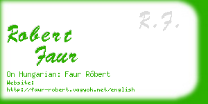 robert faur business card